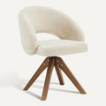 **Analyse van een moderne fauteuil met ronde rug en houten poten**