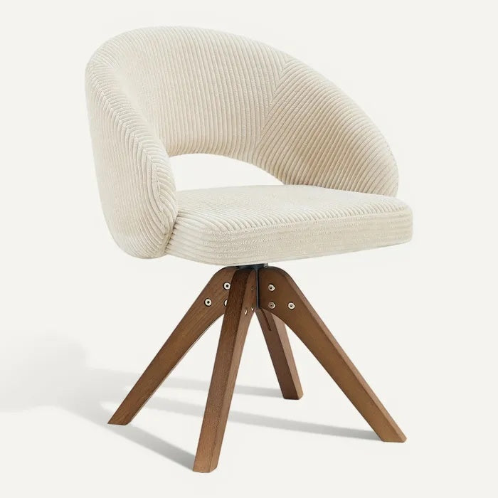 **Analyse van een moderne fauteuil met ronde rug en houten poten**
