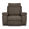 **Technische Titel in het Nederlands:** Comfortabele en moderne relaxfauteuil in donkerbruin stof.