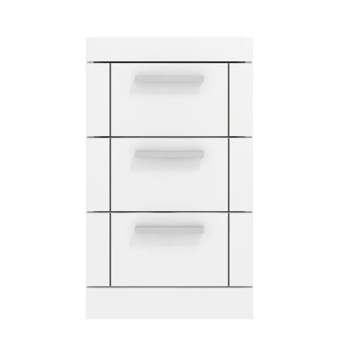 **Moderne witte ladekast met drie lades**